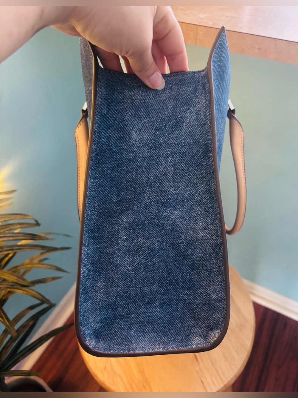 Tory Burch NWT Denim Suede Work Tote Bag - Picture 5 of 10